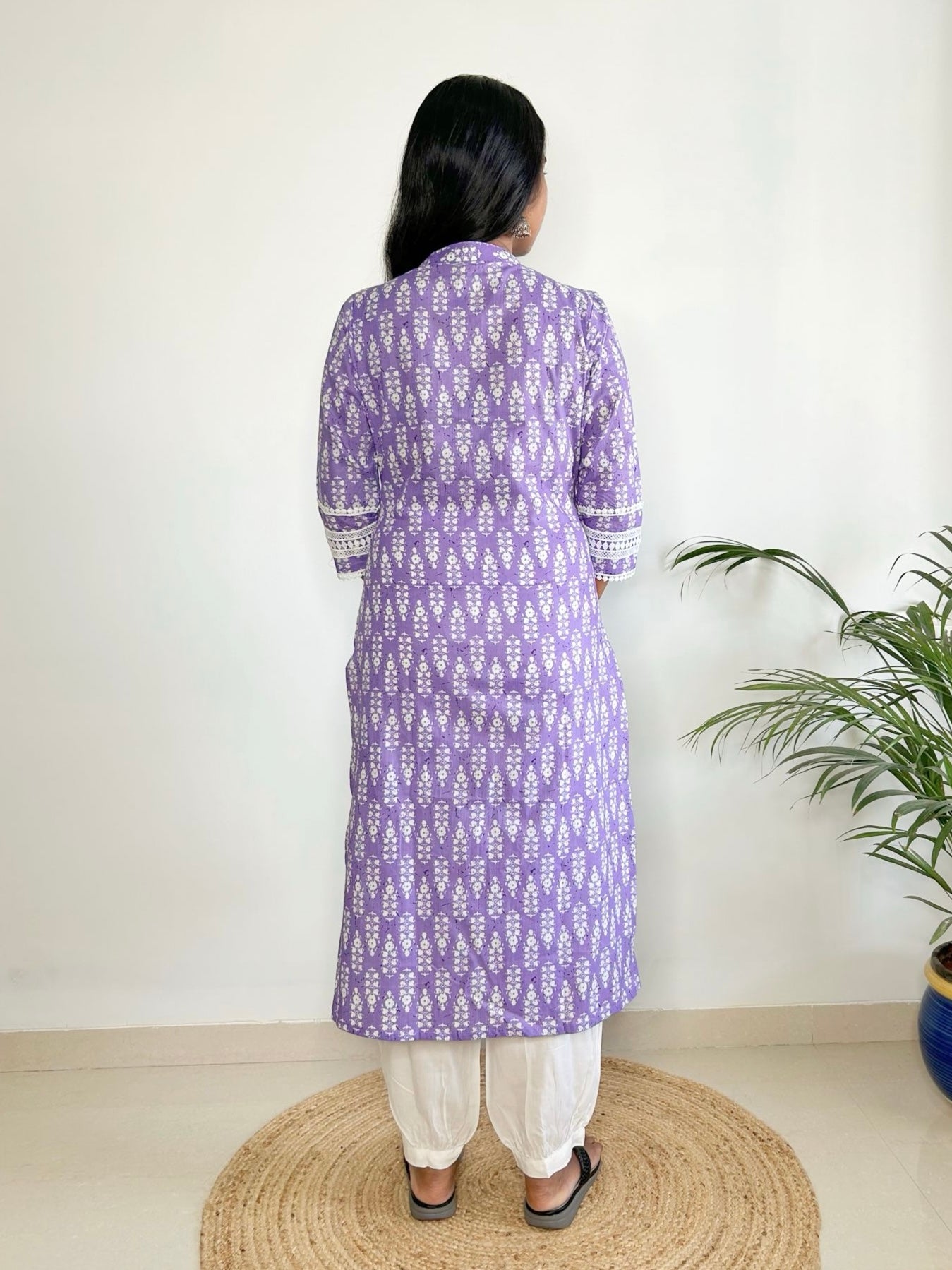 Purple A-Line Kurta Set