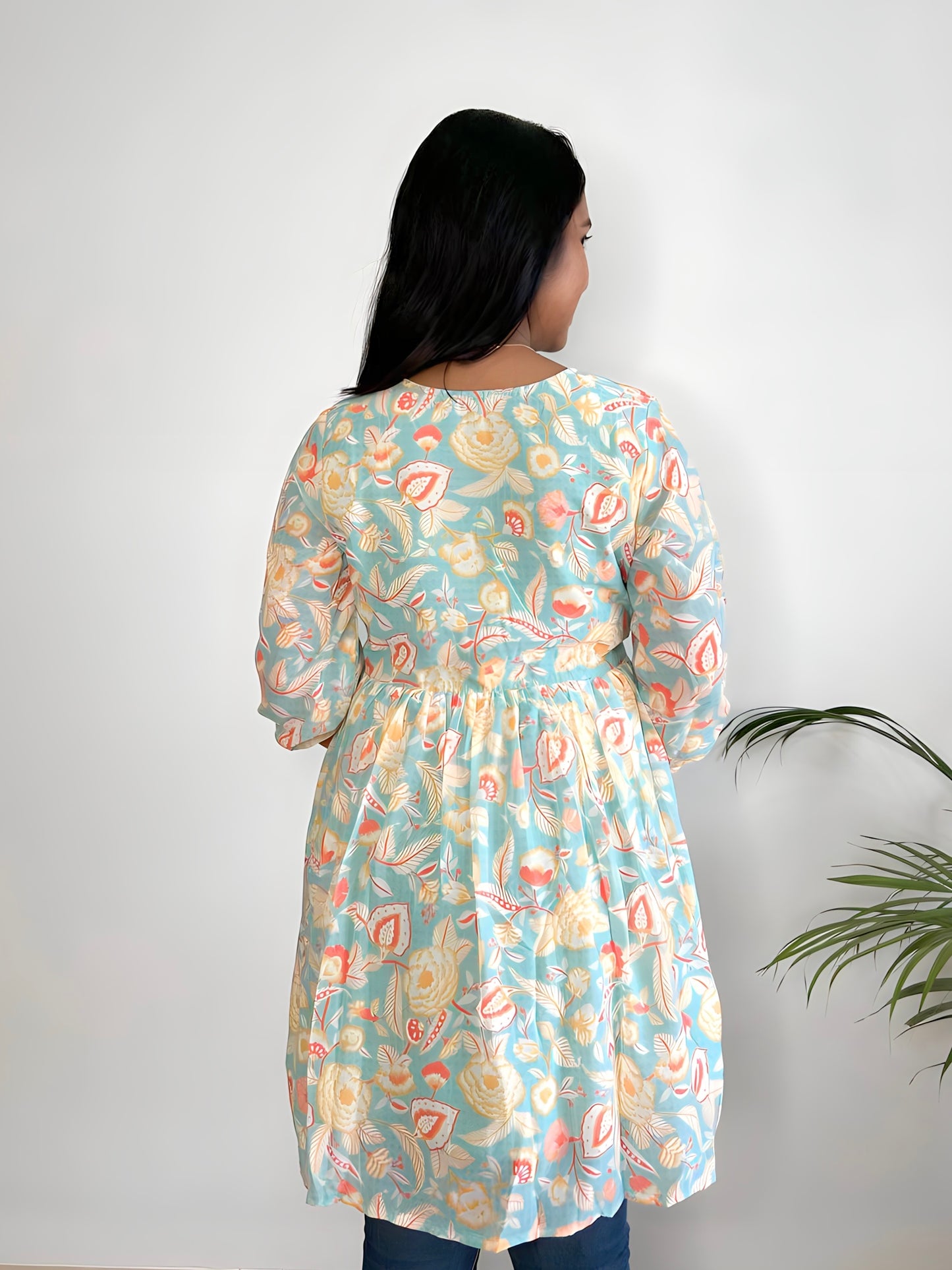 Sea Blue Georgette Tunic