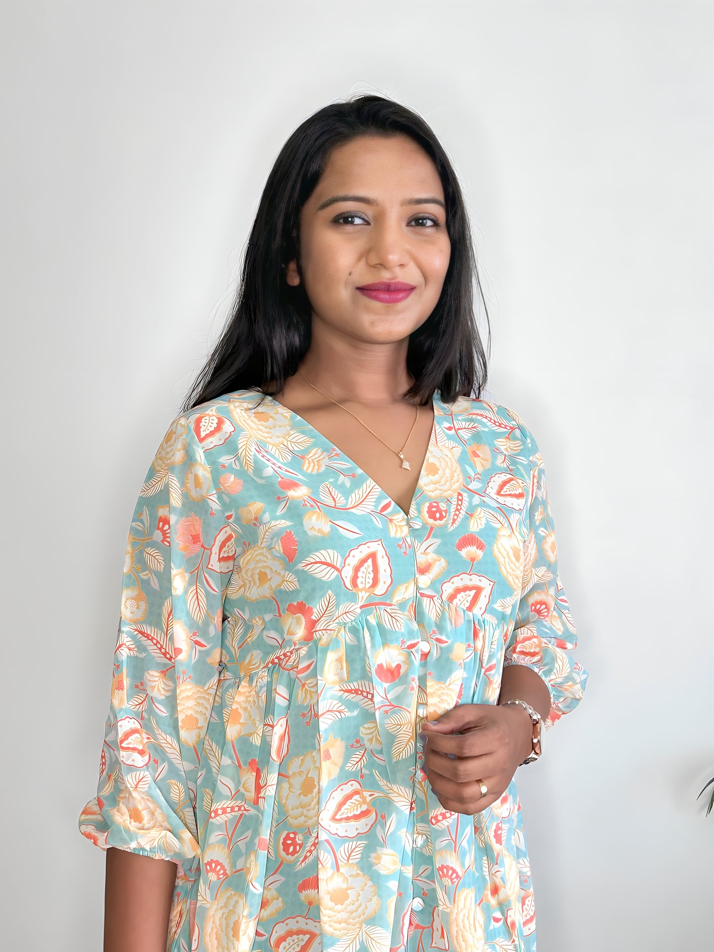 Sea Blue Georgette Tunic
