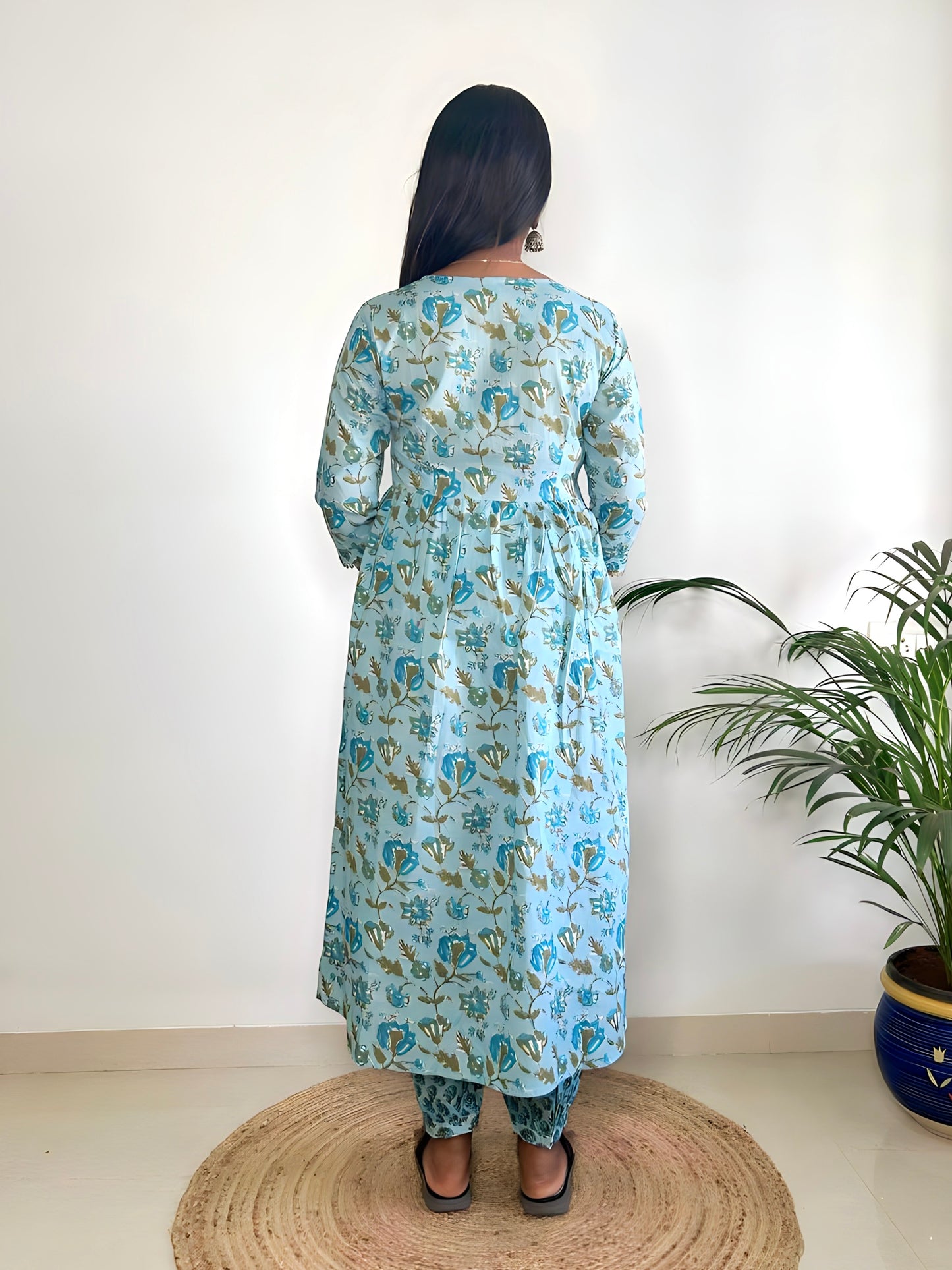 Cotton Flared Kurta with Pant