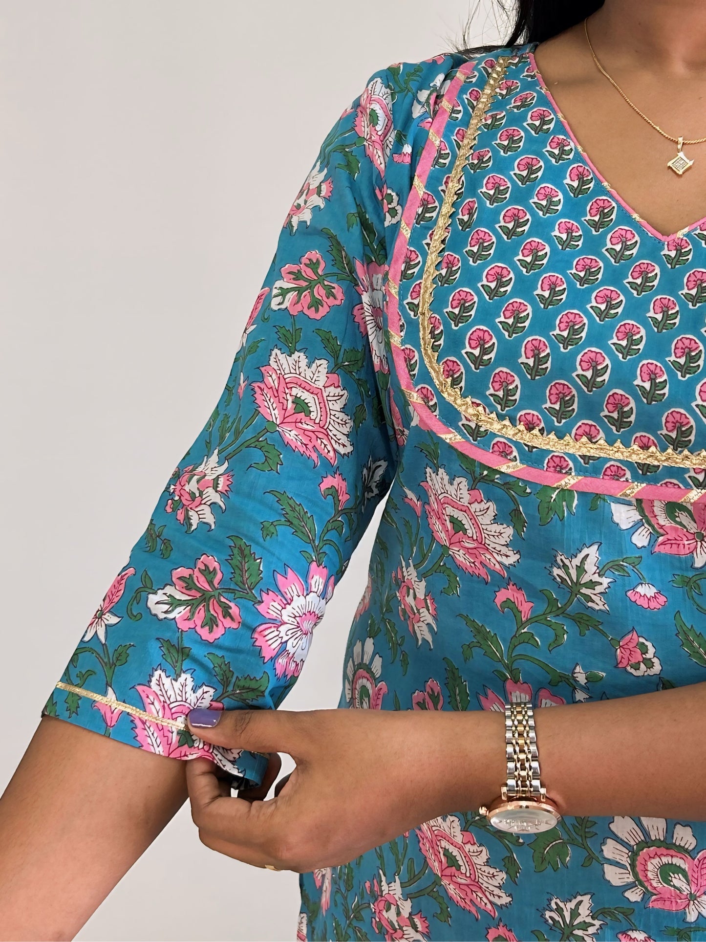 Straight Kurta with Palazzo and Dupatta