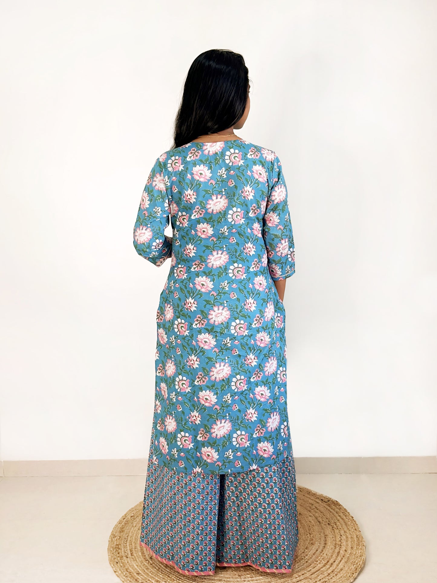 Straight Kurta with Palazzo and Dupatta