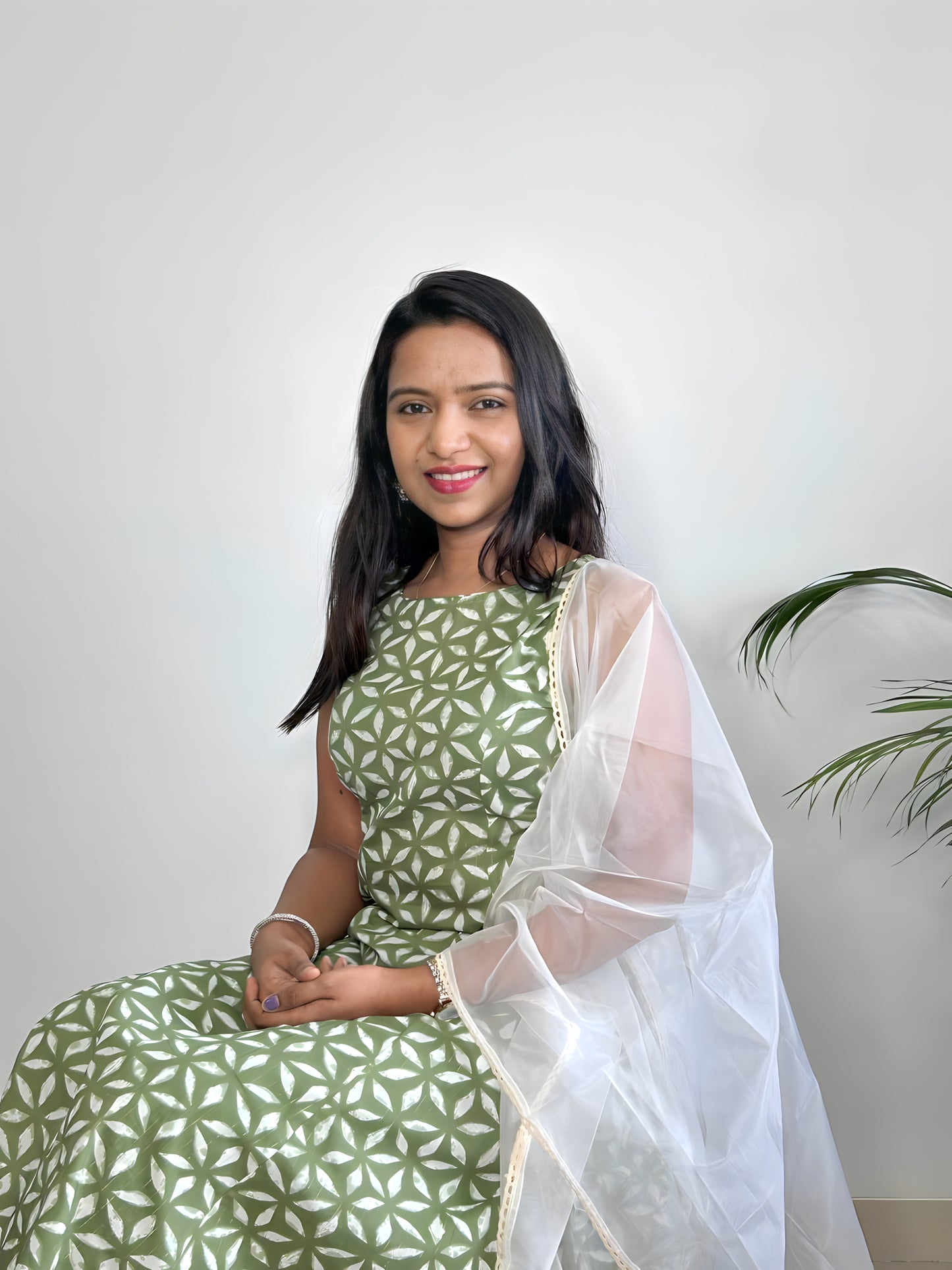 A-Line Kurta with Pant an Dupatta