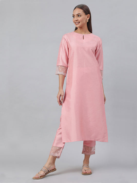 Poly Silk Straight Kurta Set