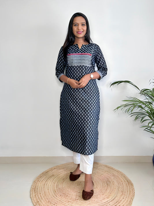 Floral Printed Cotton Kurta