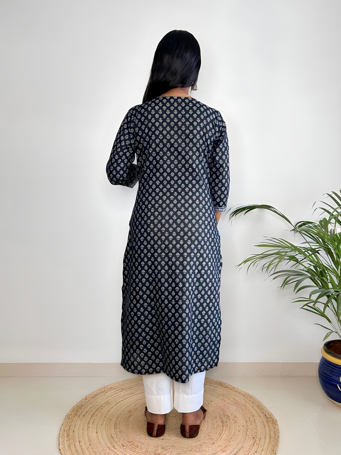 Floral Printed Cotton Kurta