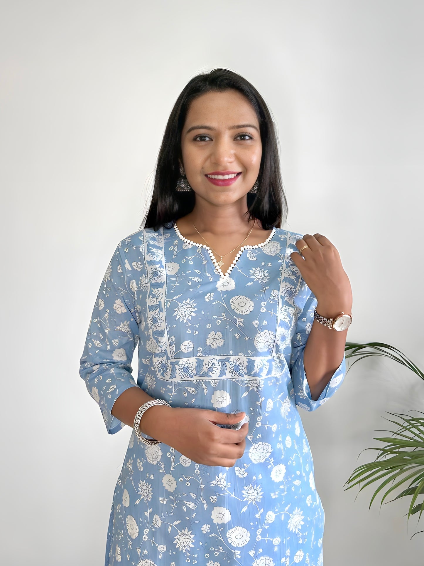 Floral Printed Cotton Kurta