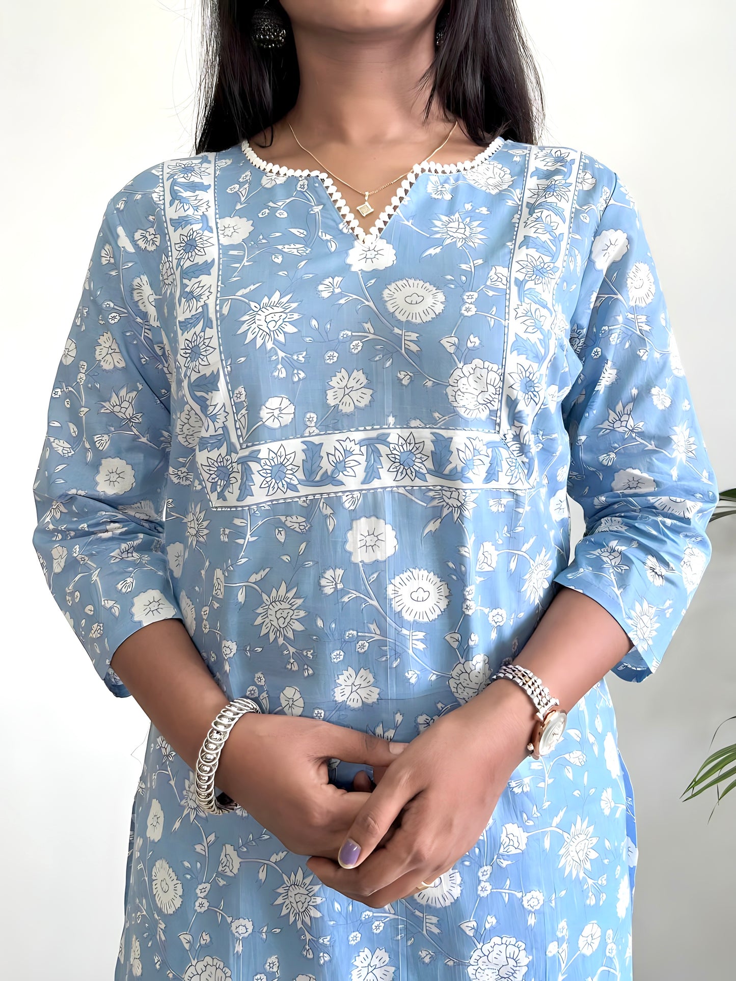 Floral Printed Cotton Kurta