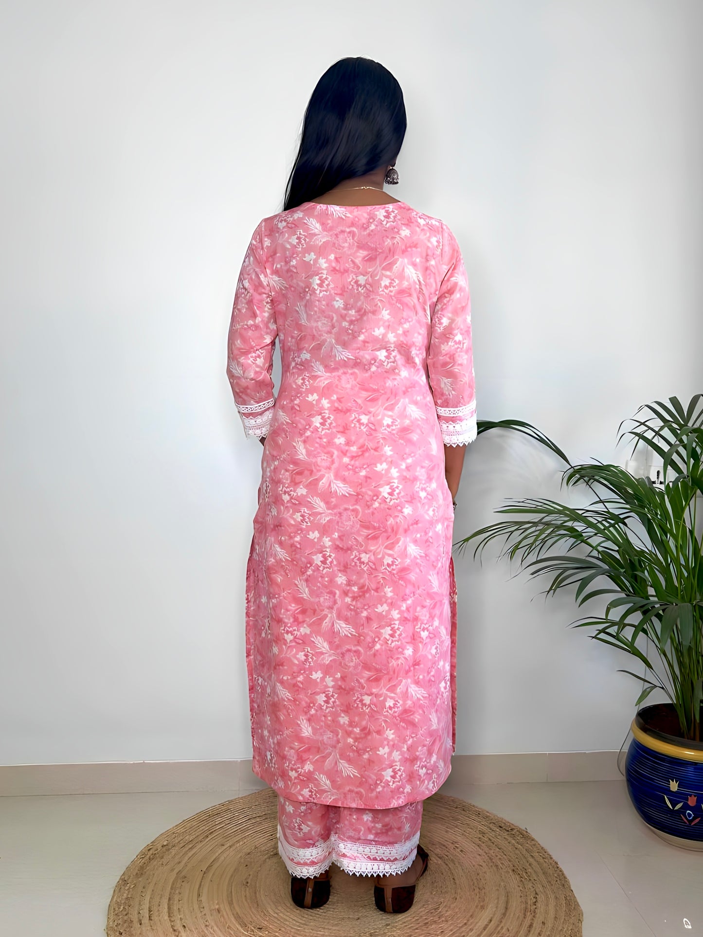 Pink Cotton Kurta set