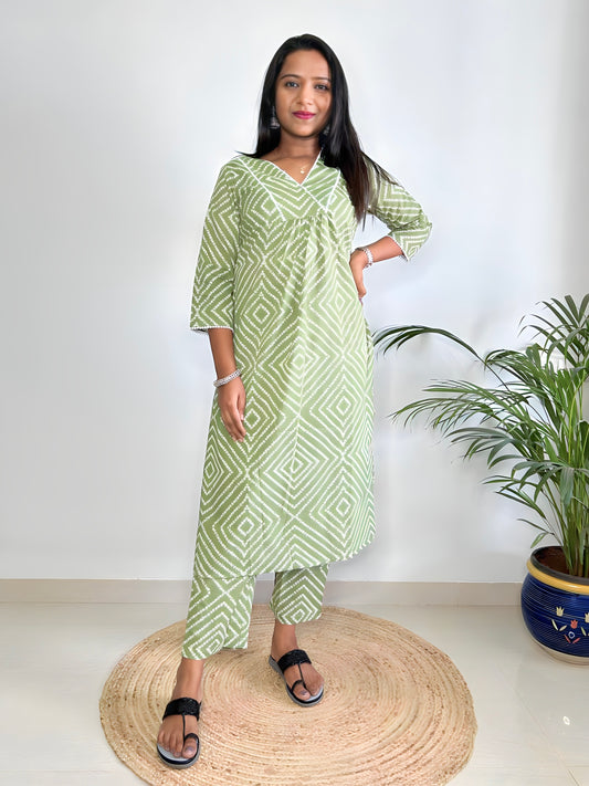 Cotton A-Line Kurta Set