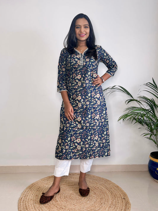 Floral Printed A-Line Kurta